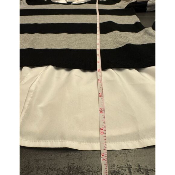 Faded Glory Faux Layered Long Sleeve Light Sweater Striped - Sz XL - Picture 7 of 12